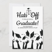 法科卒業写真卒業パーティーの脱帽 招待状 (正面)