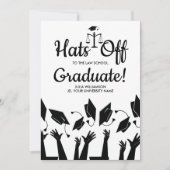 法科卒業写真卒業パーティーの脱帽 招待状 (正面)