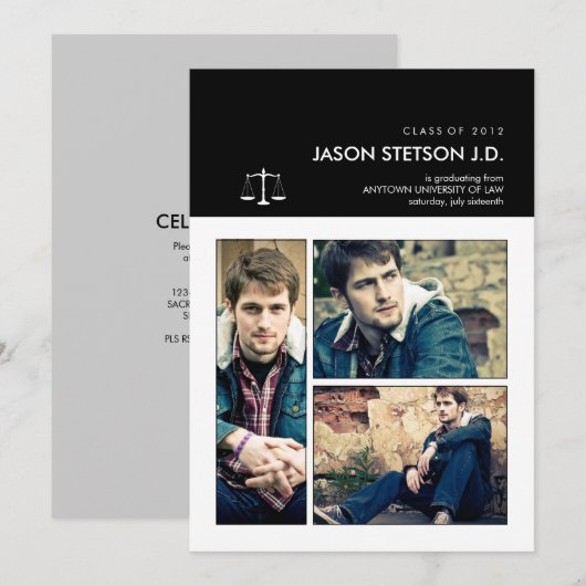 法科卒業招待状 招待状 (正面/裏面)