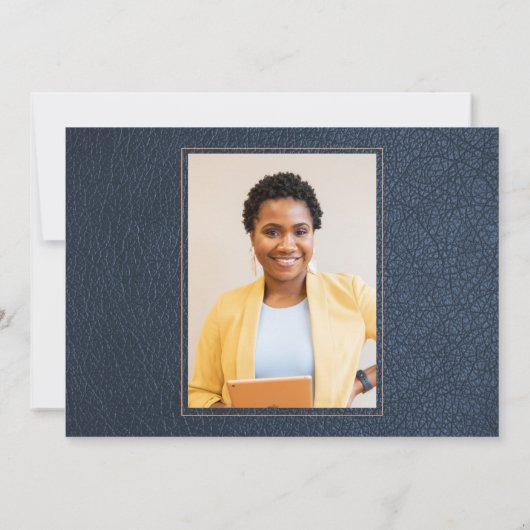 法科卒業海軍エレガント金ゴールド写真 招待状 (裏面)