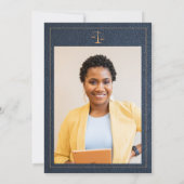 法科卒業海軍金ゴールド写真フォーマル 招待状 (裏面)