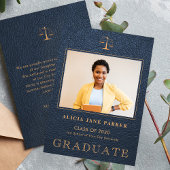 法科卒業海軍金ゴールド写真 案内状