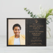 法科大学院の卒業写真エレガント 招待状 (スタンド正面)