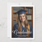 法科大学院エレガントカスタマイズ可能な写真卒業 招待状 (裏面)