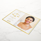 法科大学院ジュリス博士写真卒業 箔招待状 (回転した状態)