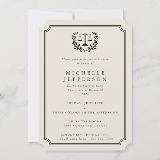 法科大学院卒業のお知らせ 招待状 (正面)