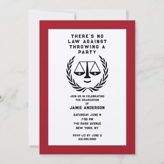 法科大学院卒業式 招待状 (正面)