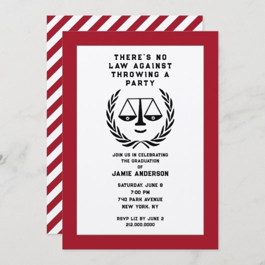 法科大学院卒業式 招待状 (正面/裏面)