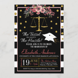 法科大学院卒業招待状 - 花 招待状