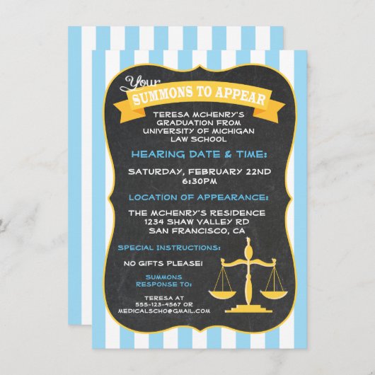 法科大学院招待状 招待状 (正面/裏面)