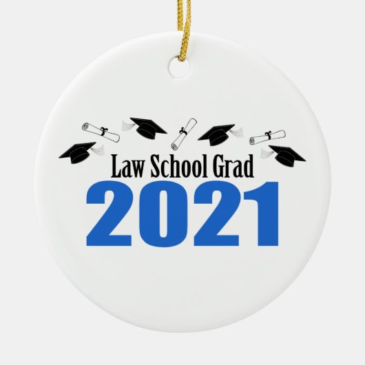 法科大学院2021年冠位及び卒業証書(青) セラミックオーナメント (正面)