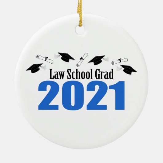 法科大学院2021年冠位及び卒業証書（青） セラミックオーナメント (裏面)