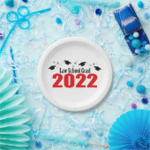 法科大学院2022年キャップス&卒業証書（赤） ペーパープレート (パーティー)