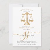 法科大学院 ゴールドスクリプト フォト 卒業パーティー 招待状 (正面)