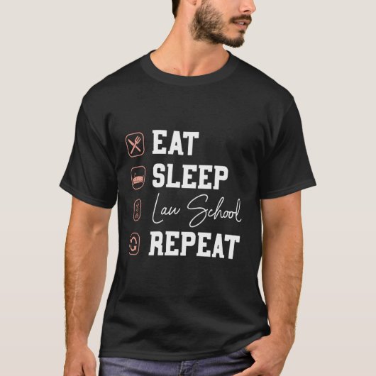 法科学校眠食べ眠再未来弁護士の法廷弁護士 Tシャツ (正面)
