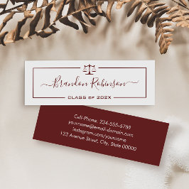 法科生はかりで測生暗赤色 スキニー名刺