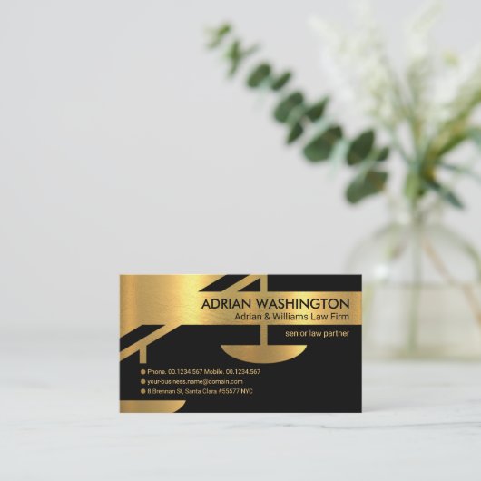 法素晴らし金ゴールド規模 名刺 (スタンド正面)