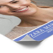 法要のお葬式の鳩ブルーバラ写真 ポスター (角)