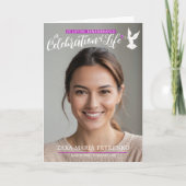 法要のお葬式は紫色のピンクの写真を鳩 プログラム (正面)