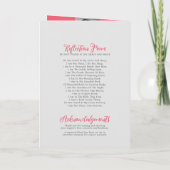 法要のお葬式は赤いピンクのバラの写真 プログラム (裏面)