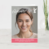 法要のお葬式は赤いピンクのバラの写真 プログラム (正面)