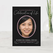 法要の葬儀ハート写真ピンクブラック プログラム (正面)