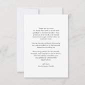 法要の葬儀写真お祝いの生活 サンキューカード (裏面)