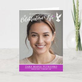 法要の葬儀鳩パープルバラ写真 プログラム