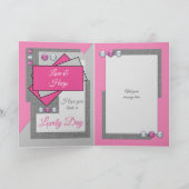 法誕生日ピンクの灰色の素晴らしい娘 カード (内部)