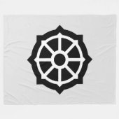 法輪(仏教、ヒンデュシム) フリースブランケット (正面(横))