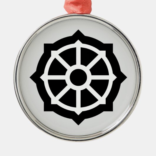 法輪(仏教、ヒンデュシム) メタルオーナメント (正面)