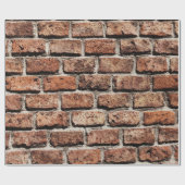 法面展開時の茶色のレンガの壁 ラッピングペーパー (フラット)