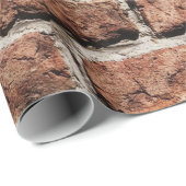 法面展開時の茶色のレンガの壁 ラッピングペーパー (ロールコーナー)