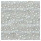 泡および真珠の銀製の青く白い生地 ファブリック (クローズアップ)