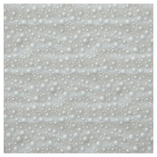 泡および真珠の銀製の青く白い生地 ファブリック (見本)