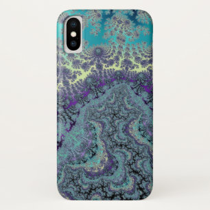 泡だらけの海のビーチはフラクタルパターンを振ります iPhone X ケース