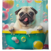 泡で浴槽を引っ張る シャワーカーテン (正面)