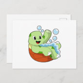 泡で遊ぶカメ ポストカード (正面/裏面)