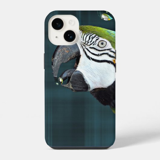 泡とコンゴウインコ  iPhoneケース (裏面)