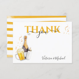 泡とビールベビーシャワーサンキューカード 出欠カード