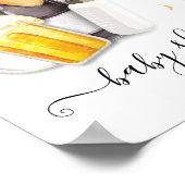 泡とビール赤ちゃんシャワー歓迎サイン ポスター (角)