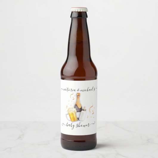 泡とビール赤ちゃんシャワー ビールラベル (正面)