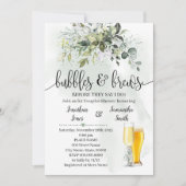 泡とブリュウシャワーEucalyptus緑 招待状 (正面)