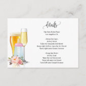 泡とブリュウズビークシャワーベビー前のピンクベイビーシャワー エンクロージャーカード (正面)