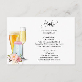 泡とブリュウズビークシャワーベビー前のピンクベイビーシャワー エンクロージャーカード