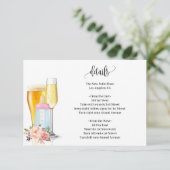 泡とブリュウズビークシャワーベビー前のピンクベイビーシャワー エンクロージャーカード (スタンド正面)