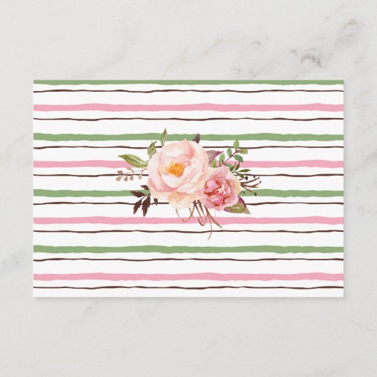 泡とブリュウズビークシャワーベビー前のピンクベイビーシャワー エンクロージャーカード (裏面)