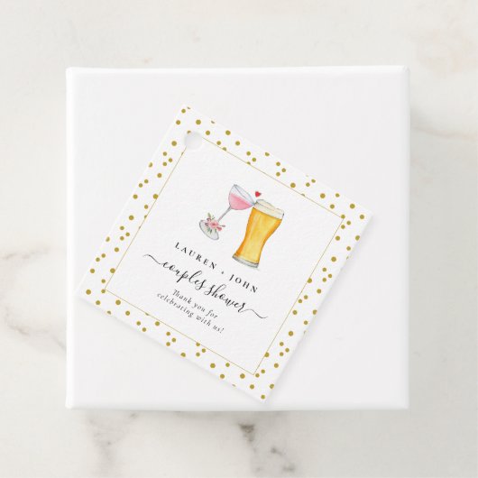 泡と醸造カップルのシャワーありがとう フェイバータグ (インサイチュ)