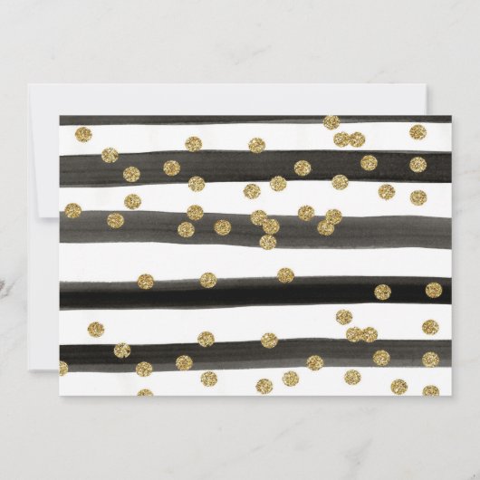 泡と醸造黒と金ゴールド大人誕生日 招待状 (裏面)