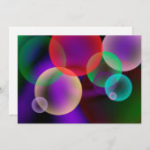 泡のカラフル招待状 招待状 (正面/裏面)